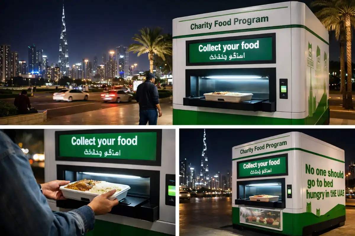 Distribution de nourriture avec des dispositifs intelligents à Dubaï
