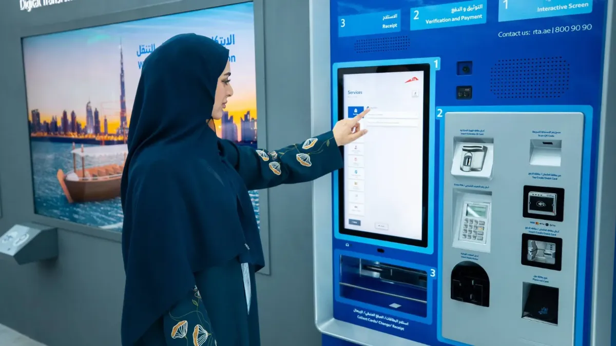 Mode de paiement des frais via les dispositifs Smart Kiosk et l'application RTA Dubai