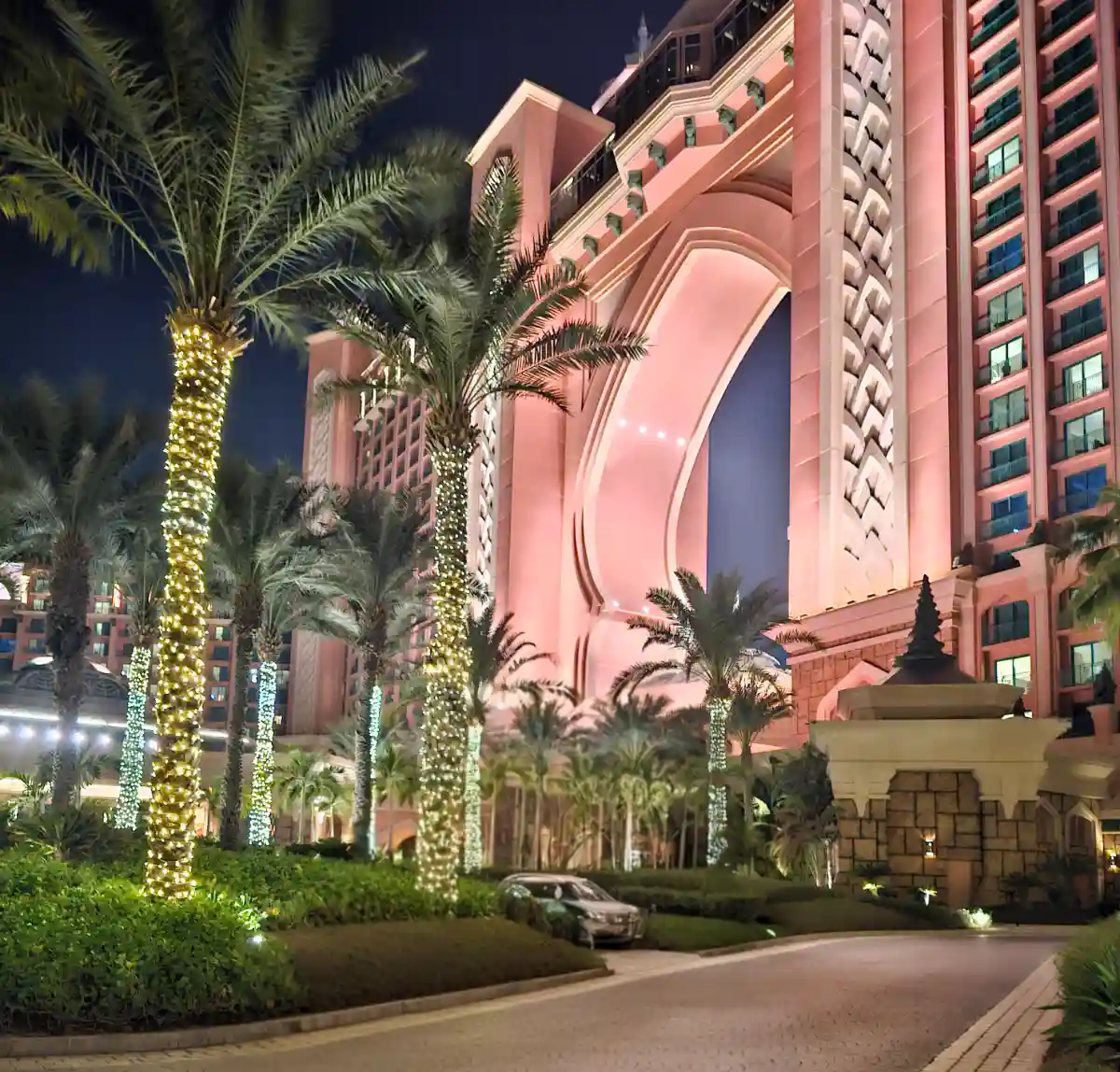 Photo taken from the exterior view of the Atlantis Hotel